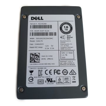 02M61G - Dell 1.6TB SAS 12Gb/s Hot Swap Write Intensive MLC 2.5-inch Solid State Drive (SSD) with Tray for PowerEdge G13