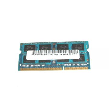 0FYHV1 - Dell 4GB 1600MHz DDR3 PC3-12800 Non-ECC CL11 204-Pin SoDimm 1.5V Dual Rank x8 Memory Module