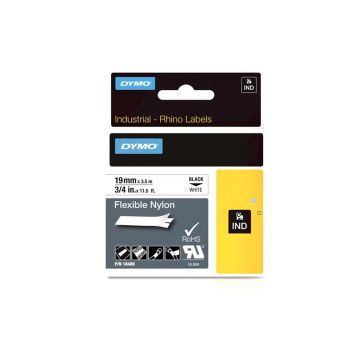 18489 - Dymo Dymo Rhino 3/4In X 11.5Ft, White Flexible Nylon Labels