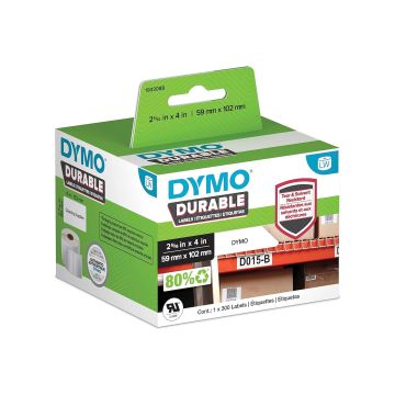 1933088 - Dymo Dymo Lw Durable 2-5 16In X 4In White Poly, 300 Labels