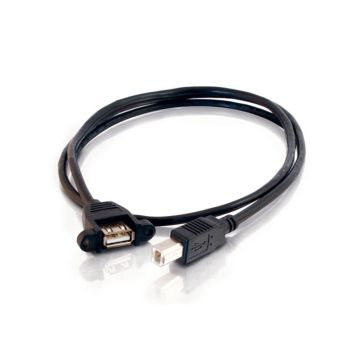 28068 - C2G 2Ft Panel-Mount Usb 2.0 A Female To B Male Cable