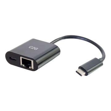 29749 - C2G Usb-C To Ethernet Adapter With Power Delivery - Black