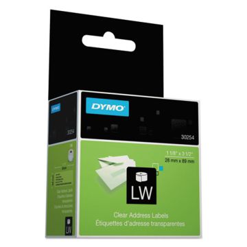 30254 - Dymo Clear & Color Address Labels - 130 Labels. Size: 1-1/8In X 3-1/2In