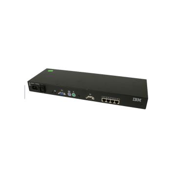 32P1635 - IBM NetBay 4-Ports 10/100/1000BASE-T Ethernet Rack-mountable Managed KVM Switch
