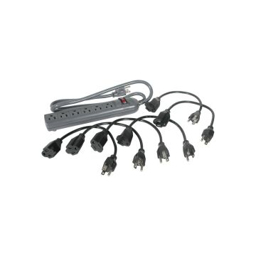 35549 - C2G 6-Outlet Power Strip With Surge Suppressor (6) 1Ft Outlet Saver Power Extension