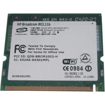 377357-001 - HP Mini PCI IEEE 11MBps 802.11b/g Wireless Lan (WLAN) Network Interface Card