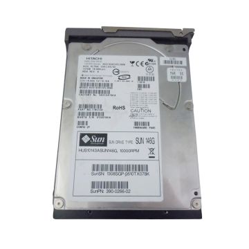 390-0266 - Sun 146GB 10000RPM Ultra-320 SCSI LVD Hot-Plug 80-Pin 3.5-inch Hard Drive