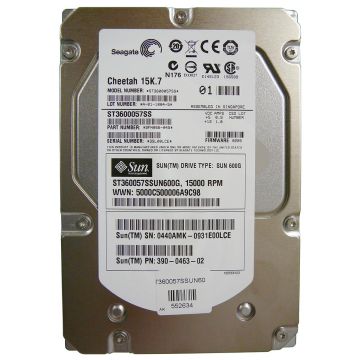 390-0463 - Sun 600GB 15000RPM SAS 6Gb/s Hot-Plug 16MB Cache 3.5-inch Hard Drive