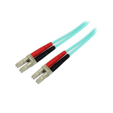 450FBLCLC5 - StarTech CB Aqua OM4 Duplex Fiber Optic 100Gb 50 125 LSZH LC LC 5m