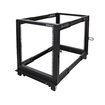 4POSTRACK12U - Startech 12U Open Frame Server Rack W/Adjustable Mounting Depth Of 22In-40In & 25In Tall