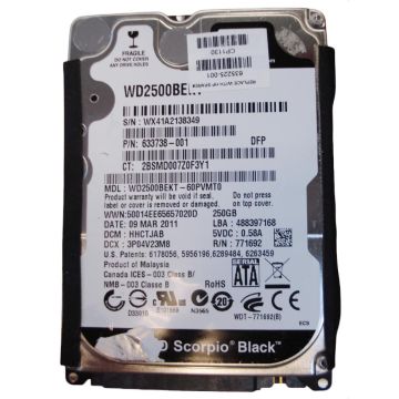 615295-001 - HP 250GB 7200RPM SATA 3Gb/s 2.5-inch Hard Disk Drive