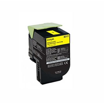 80C10Y0 - Lexmark Yield 1000 Pages Yellow Toner Cartridge for CX410de CX510dhe and CX310dn