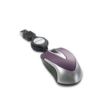 97253 - Verbatim Americas Mini Travel Optical Mouse, Metro Series - Purple
