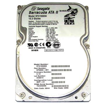 9P3006-301 - Seagate Barracuda ATA II 15.3GB 7200RPM 2MB Cache ATA/66 3.5-inch Hard Disk Drive