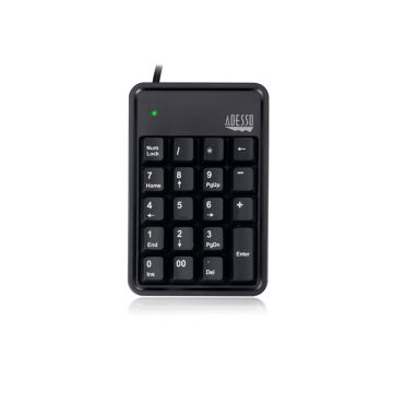 AKB-600HB - Adesso KB 19Key Mechanical Keypad with 3Port USB Hub