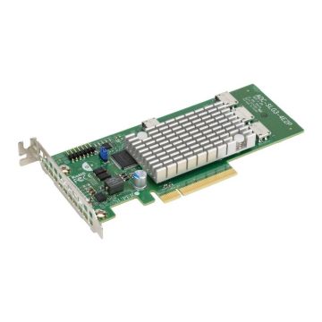AOC-SLG3-4E2P - Supermicro Quad-Ports OCuLink PCI-Express 3.0 NVMe Low Profile Host Bus Adapter (HBA)