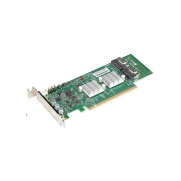 AOC-SLG4-4E4T - SuperMicro Quad-Port PCI-Express 4.0 x16 NVMe Low Profile Host Bus Adapter (HBA)