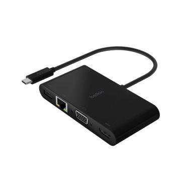 AVC004BK-BL - Belkin Multi-Port Adapter With Usb-A 3.0, Vga, And 4K Hdmi Ports