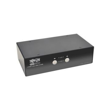 B004-DPUA2-K - Tripp Lite 2-Port Displayport Kvm Switch W/Audio, Cables And Usb 3.0 Superspeed Hub
