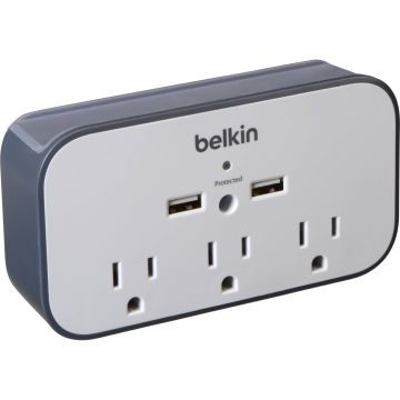 BSV300TTCW - Belkin Surge,3Ot,540J,2 Usb-2.4A Shared,Wall Mount Cradle