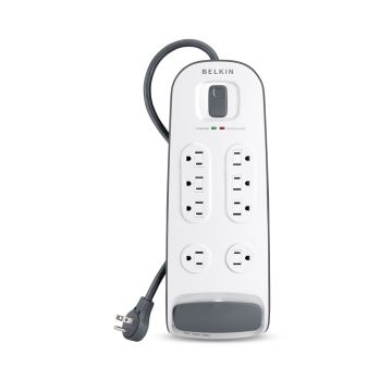 BV108200-06 - Belkin 8-Outlet Surge Protector With 6 Ft Power Cord With Telephone Protection