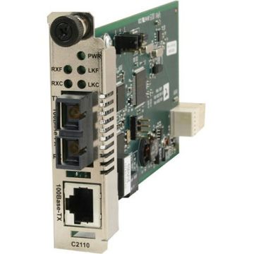 C2210-1013 - Transition Networks 10/100Base-TX (RJ-45) to 100Base-FX 1300 NM Multi-Mode (SC) 2 Kilometers/1.2 Miles for ION Fast Ethernet Media and Rate Media Converter Module