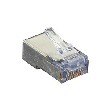 C5EEZSP-100PAK - Black Box Cat5E Ez Rj45 Modular Plug Connector For Round Solid/Stranded Wire - Shielded, T