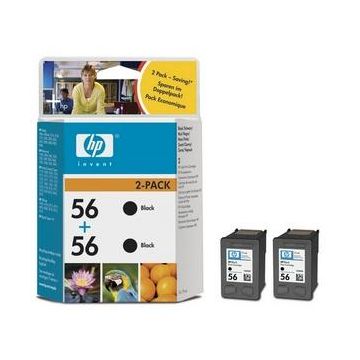 C9502AE - HP No.56 Black Print Ink Cartridge (2 Pack) for HP Deskjet 450 / 450cbi / 450i / Series Printers Digital Copier 410 Series Officejet 4110 / 4110v / 4110xi 169173 Hp