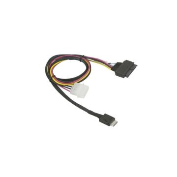 CBL-SAST-1011 - Supermicro CB 75cm OCuLink to PCIE U.2 with Power Cable 