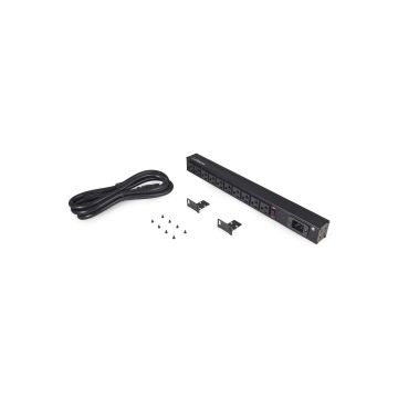 CC-LNPDU-10SET - Jar Systems Set Of 2 Industrial Power Strips With Mounting Brackets, Black, 10 Outlets Type