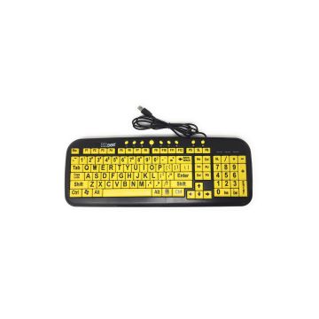 CD1038 - Ergoguys Datacal Usb Wired Black Print/Yellow Keys Keyboard. Do Not Break Case Pack. Wire