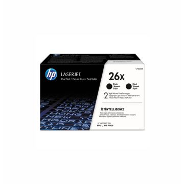 CF226XD - HP 26X High-Yield 9000 Pages Black Toner Cartridge (Pack of 2) for LaserJet Enterprise M426fdn and M426fdw