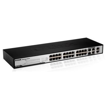 DES-1228 - D-Link Web Smart 24-Port 10/100Mbps Switch with 4 Gigabit Copper Ports and 2 Combo SFP Ports