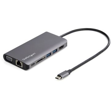 DKT30CHVAUSP - Startech 8-In-1 Usb-C Travel Dock W/ 4K 30Hz Hdmi/Vga, 2 Usb-A, Usb-C, Sd, Gbe, Headset/M