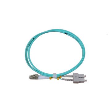 EFNT010-002M-SCLC - Black Box Om3 50/125 Multimode Fiber Optic Patch Cable - Ofnr Pvc, Sc To Lc, Aqua, 2-M (6.
