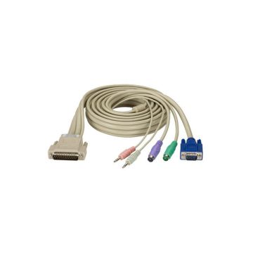 EHN825-0006 - Black Box Kvm Cpu Cable - Db25, Vga, Ps/2, Audio, 6-Ft. (1.8-M)