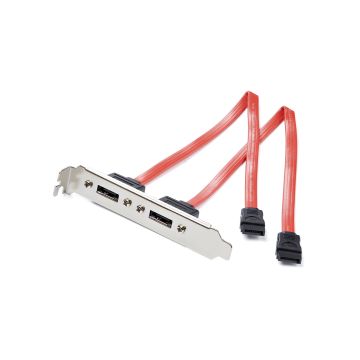 ESATAPLATE2 - Startech Turn Two Standard Sata Motherboard Connections Into Two External Esata Ports. -