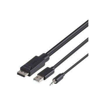F1D9019B10T - Belkin Belkin Displayport + Usb A/B +Audio Combo Cable,10Ft