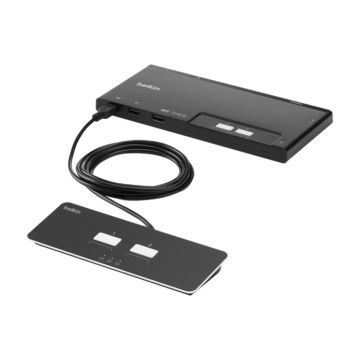 F1DN202MOD-PP-4 - Belkin 2-Ports Dual Head DP Modular Secure KVM Switch with Remote