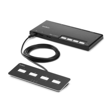 F1DN204MOD-PP-4 - Belkin 4-Ports Dual Head DP Modular Secure KVM Switch with Remote