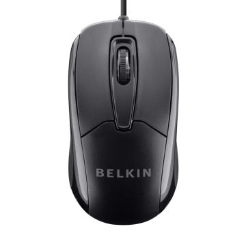 F5M010QBLK - Belkin Wired Usb Ergonomic Mouse - Mouse - Wired - Usb - Black