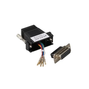 FA4515F-BK - Black Box Modular Adapter Kit - Db15 Female To Rj45 Female With Thumbscrews, Black