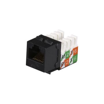 FMT921-R2 - Black Box Cat5E Keystone Jack - Unshielded, Black, Gsa, Taa