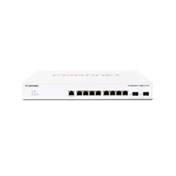 FS-108E-POE - Fortinet FortiSwitch 8-Ports 10/100/1000BASE-T Ethernet Managed Rack-mountable Network Switch with 2-Ports SFP+
