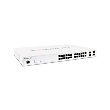 FS-124E-FPOE - Fortinet FortiSwitch 24-Ports 10/100/1000BASE-T Ethernet Layer 2 1U Rack-mountable Managed Network Switch with 4-Ports SFP
