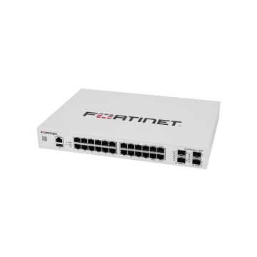 FS-124F - Fortinet FortiSwitch 100F Series 24-Ports 10/100/1000BASE-T Ethernet Layer 2 Rack-mountable Managed Network Switch with 4-Ports SFP+