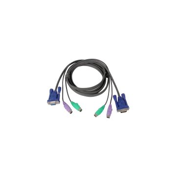 G2L5003P - Iogear Keyboard / Video / Mouse (Kvm) Cable - 6 Pin Ps/2(M), Hd-15 (M) - 6 Pin Ps/2(M),