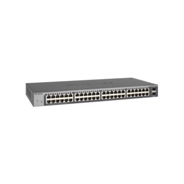 GS750E - Netgear 48-Ports 10/100/1000BASE-T Ethernet Rack-mountable Managed Plus Switch with 2-Ports SFP
