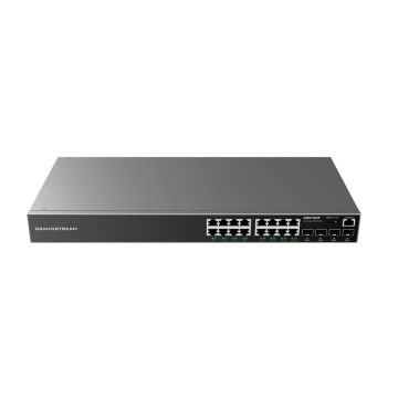 GWN7802P - Grandstream 16-Ports 1000BASE-T Ethernet Layer 2 Rack-mountable Managed Network Switch with 4-Ports SFP