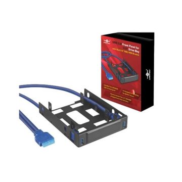 HDA-302H - Vantec AC USB3.0 FrontPanel f 3.5DriveBay w Dual 2.5SSD HDD Bracket